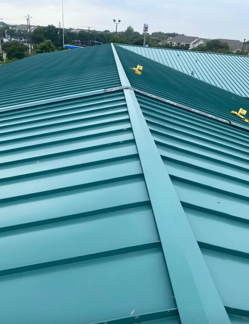 Green commercial metal roof ridge and valley for Metal Roof Repair in Pahokee